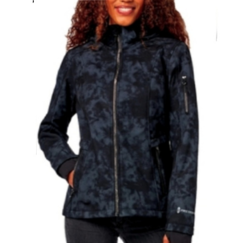 NWT Free Country Black Super Softshell Hood Jacket - Picture 1 of 7